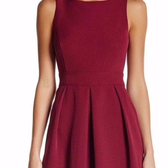 Anne Klein Dress Size 10 Manzanita Fit & Flare Stretch Crepe Pleated - Picture 3 of 6